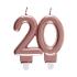 Bougie anniversaire âge 20 ans rose gold
