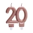Bougie anniversaire âge 20 ans rose gold