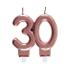 Bougie anniversaire âge 30 ans rose gold