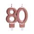 Bougie anniversaire âge 80 ans rose gold