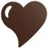 Coeur métal sur pince chocolat x4
