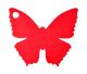 Etiquette porte nom papillon rouge x10