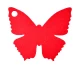 Etiquette porte nom papillon rouge x10