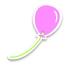 Marque place porte nom étiquette ballon baudruche rose x3