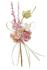 Mini bouquet de fleurs tissu bois de rose 15cm