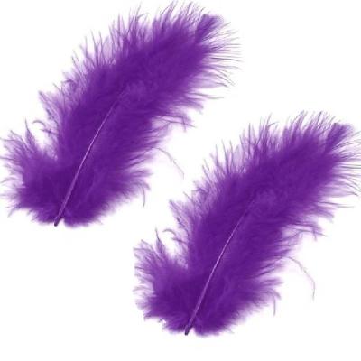 100 Plumes violettes pour toutes vos décorations de table de fêtes.