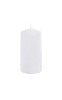Lot de 12 bougies cylindriques coloris blanches  Hauteur 6 cm Diamètre 4 cm