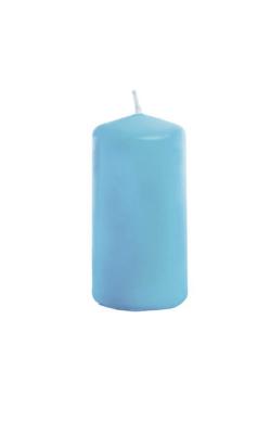 Lot de 12 bougies cylindriques coloris turquoise Hauteur 6 cm Diamètre 4 cm
