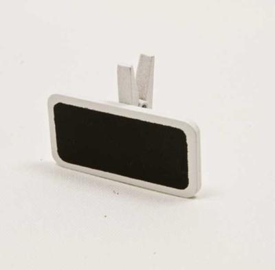 30 Minis ardoises marque-place rectangles en bois, sur pince coloris blanc pour vos