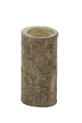 Très beau bougeoir tronc de 14cm de haut avec son verre pour reçecoir une bougie chauffe plat ideal en déco de table noel ou nature