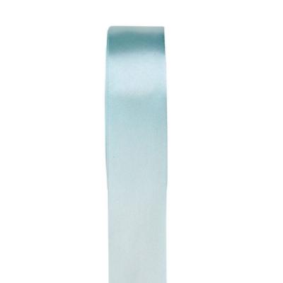 25 Mètres de ruban satin double face bleu clair de 25 mm de large