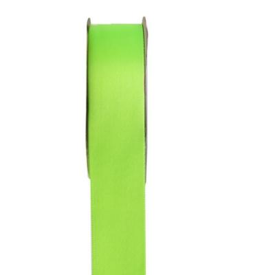25 Mètres de ruban satin double face vert anis de 25 mm de large