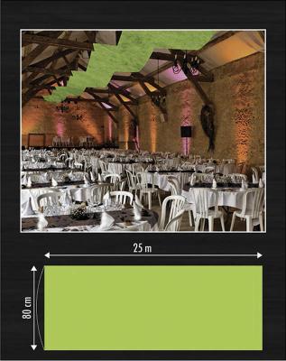 Très belle tenture intissée, vert anis vendue en rouleau de 25 mètres pour toutes vos décorations de salle de fêtes