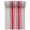Très beau chemin de table Torchon rouge en coton coloris naturel et rayures rouge, largeur 28cm vendu en rouleau de 3 mètres.